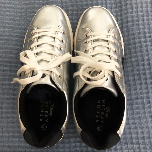 Disney Silver Metallic Sneakers with Black Mouse Ears - Picture 7 of 14